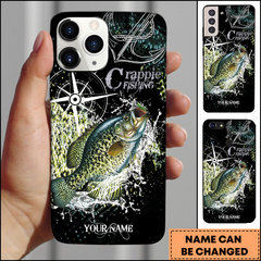Maxcorners Crappie Fishing Compass Anchor Splash Art Personalized Name Phone Case