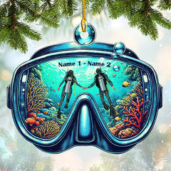 Maxcorners Ornament Custom Name Scuba Diving In Mark, Home Decor Gift For Diver Lovers LM2111