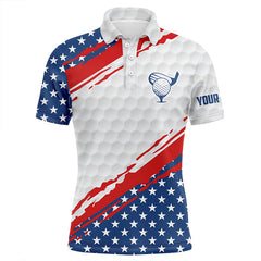 MaxCorners Golfs American Flag Customized Name 3D Polo Shirt For Men