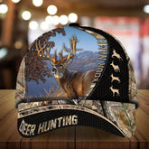 Maxcorners Flag Couple Deer Hunting Art Line Pattern Personalized Hats 3D Multicolored