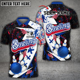 Max Corner Bowling and Pins Graffity Live Art Pattern Multicolored Bowling jerseys Custom Name And Team 3D Polo Shirt