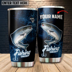 Maxcorners Chinook Fishing Color Smoke Pattern Tumbler Customize Name