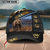 Maxcorners Bear Hunting Spot Pattern Multicolor Personalized Name 3D Cap (2 colors)