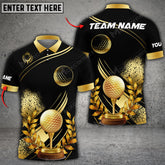 Max Corner Customized Name Ultimate Golf Golden Ball Multicolor Sport Jersey Pattern Custom 3D Polo Shirt