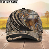 Maxcorners Flag Deer Hunting Art Black Leather Pattern Personalized Hats 3D Multicolored