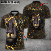 Max Corner Customized Name Lion Lightning Golf Lover Multicolor Sport Jersey Pattern Custom 3D Polo Shirt