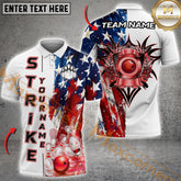 Maxcorner Bowling Ball & Pins Gold Premium Crown Multicolor Option Customized Name 3D Shirt (4 Colors)