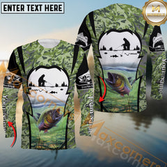 Maxcorners Trout Fish Fishing Skinfish Camouflage Pattern Sport Custom Name & Team Name 3D Shirts