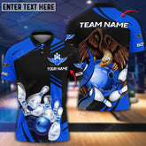 Max Corner Bowling and Pins Eagle Bowling Color Smoke Pattern Multicolored Bowling jerseys Custom Name And Team 3D Polo Shirt