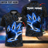 Max Corner Bowling and Pins Flame Bowling Magma Pattern Multicolored Bowling jerseys Custom Name And Team 3D Polo Shirt