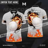 MaxCorners Customized Name Golf Ball Skin Break Multicolor Custom 3D Polo Shirt (4 Colors)