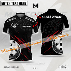 Maxcorners Pickleball Multicolor Fire Ball Personalized Name, Team Name 3D Shirt