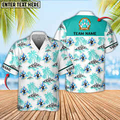 Maxcorners Bowling Tropical Roll Multicolor Options Personalized Name, Team Name 3D Hawaiian Shirt