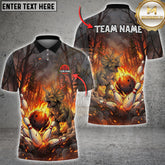 Maxcorners Bowling Triceratops Fire Forest Clash Multioptions Customized Name, Team Name 3D Shirt (5 Colors)