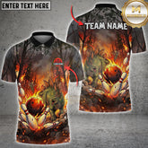 Maxcorners Bowling Stegosaurus Blazing Forest Battle Multioptions Customized Name, Team Name 3D Shirt (5 Colors)