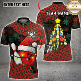 Maxcorners Christmas Bowling Tree Multioptions Customized Name, Team Name 3D Shirt (4 Colors)