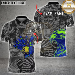 Maxcorners Bowling Eagle Grunge Graphic Multioptions Customized Name, Team Name 3D Shirt (5 Colors)