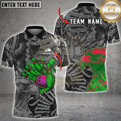 Maxcorners Bowling Eagle Grunge Graphic Multioptions Customized Name, Team Name 3D Shirt (5 Colors)