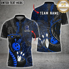Maxcorners Bowling Venom Snake Strike Graphic Multioptions Customized Name, Team Name 3D Shirt (5 Colors)