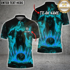 Maxcorners Bowling Fire Wolves Strike Graphic Multioptions Customized Name, Team Name 3D Shirt (5 Colors)