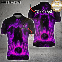Maxcorners Bowling Fire Wolves Strike Graphic Multioptions Customized Name, Team Name 3D Shirt (5 Colors)