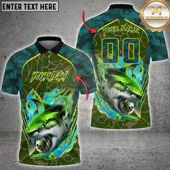 Maxcorners Bowling Shark Bite Flame Graphic Multioptions Customized Name, Team Name 3D Shirt (5 Colors)
