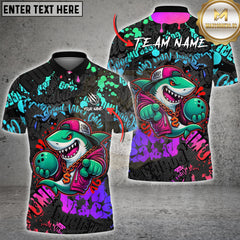 Maxcorners Bowling Graffiti Shark Street Art Graphic Multioptions Customized Name, Team Name 3D Shirt (5 Colors)