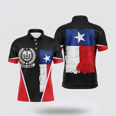MaxCorners Darts Retro Texas Flag Customized Name, Team Name 3D Polo Shirt For Men