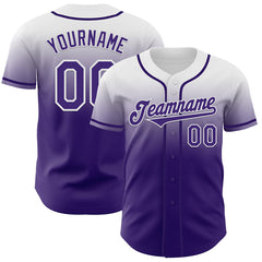 Maxcorners Custom White Purple Authentic Fade Fashion Baseball Jersey
LM0609