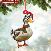 Maxcorners Personalized Duck Acrylic Christmas Ornament - Custom Name Holiday Acrylic Gift for Hunters LM0411