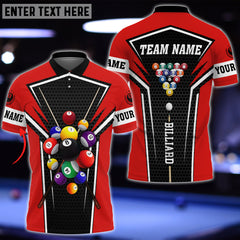 Maxcorners Billiards Ball Colourful Personalized 3D Polo Shirt