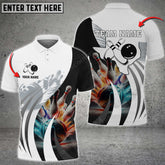 Maxcorners Bowling Ball And Pins Texas Map Multicolor Option Customized Name 3D Shirt (4 Colors)