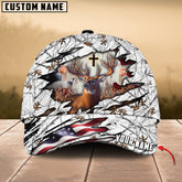 Maxcorners Colorful God America Hunting Deer Personalized Hats 3D Multicolored