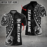 Maxcorners Billiards Maori Pattern Personalized Name 3D Shirt (Multi Color Options)