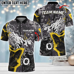 Maxcorners Billiards Ball 8 lightning Personalized Name, Team Name Unisex Shirt ( Multicolor Options )