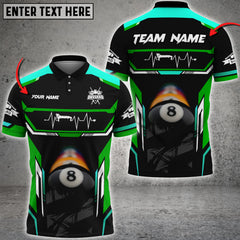 Maxcorners Billiards Ball 8 Line Personalized Name, Team Name Unisex Shirt ( Multicolor Options )