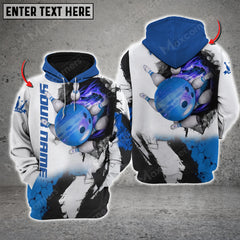 Maxcorners Bowling And Pins Hexagram Premium Multicolor Option 3D Custom Name Shirt