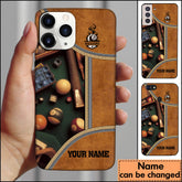Maxcorners Vintage Billiard Leather 3D Personalized Phone Case