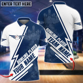 Maxcorners Bowling Ball And Pins Basic Thunder Pattern Multicolor Option Customized Name 3D Shirt (4 Colors)