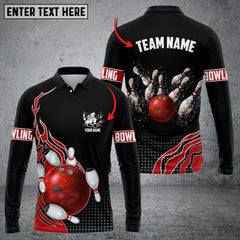 Maxcorners Bowling And Breaking Pins Multicolor Option Customized Name Long Sleeve 3D Shirt