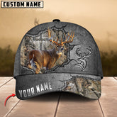 Maxcorners Premium Hunting Deer Metal Under God Personalized Hats 3D Multicolored