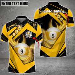 Maxcorners Billiards 9 Ball Multi Color Options Lightning Personalized Name 3D Shirt