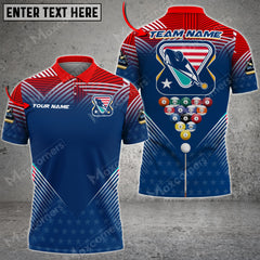 Maxcorners Billiards US Tournament Personalized Name 3D Shirt (Multi Color Options)