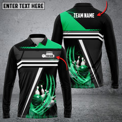 Maxcorners Bowling And Pins Spinning Multicolor Option Customized Name Long Sleeve 3D Shirt