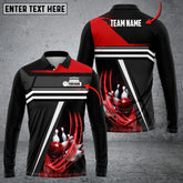 Maxcorners Bowling And Pins Spinning Multicolor Option Customized Name Long Sleeve 3D Shirt