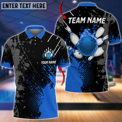 Maxcorners Fire Paint Bowling And Pins Multicolor Option Customized Name 3D Shirt