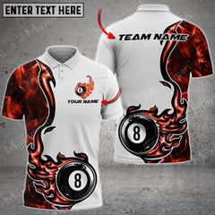 Maxcorners Billiards 8 Ball Fire Smoke Pattern Personalized Name 3D Shirt (Multi Color Options)