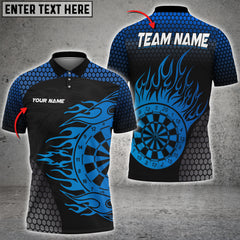Maxcorners Darts Pattern Fire Color Options Personalized Name, Team Name Unisex 3D Shirt