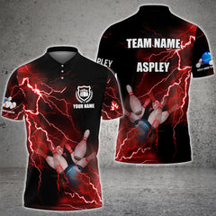 Maxcorners Lightning Thunder Bowling Team Multicolor Option Customized Name 3D Shirt KH
