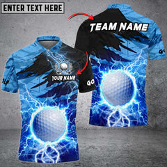 Maxcorners Golf Thunder Breaker Multicolor Option Customized Name 3D Shirt